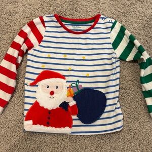 Baby Boden Santa Stripe Long-Sleeve Kids Shirt